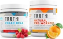 진실한 영양 자연적인 Athlete 운동 더미 - 자연적인 Preworkout (오렌지 Tangerine) + Vegan BCAA (빨간 라즈베리)