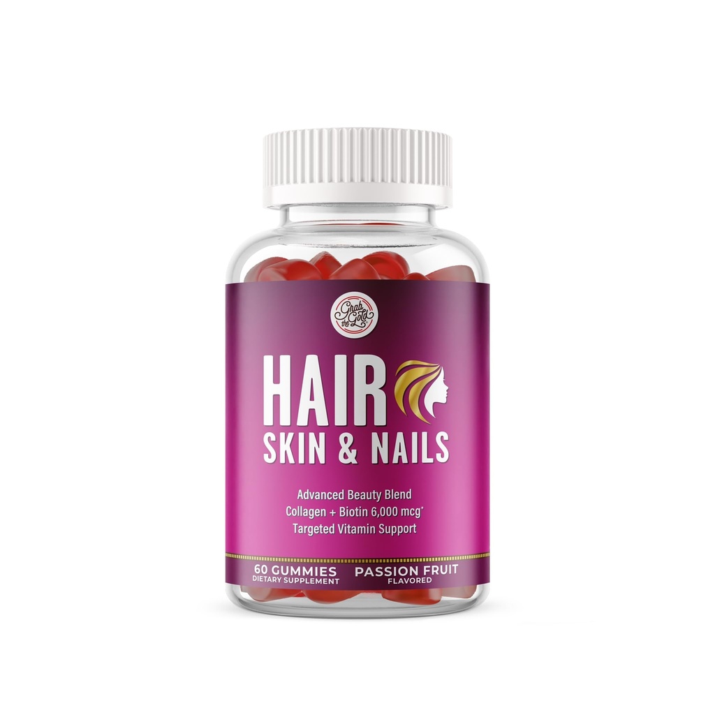 여성을위한 골드 헤어 스킨 & 네일 비타민 잡아 | 6000mcg Biotin & Collagen과의 Gummies | 10 Essential Vitamin & Minerals | Gluten-Free, Non-GMO, Passion Fruit flavor | 1 개월 공급