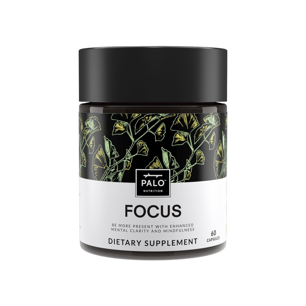 PALO FOCUS 뇌 부스터 메모리, 초점, 학습, Reall, 관심 및인지에 대한 자연 보충 Nootropic - Ginkgo Biloba, Bacopa, Gotu Kola, Ashwagandha, Mucuna 60 캡슐