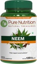 순수한 영양 Neem 캡슐 700mg. (2600mg Neem 잎 분말과 Bark 분말과 동등한) 비 GMO | 한 번 매일 | 120 일 공급.