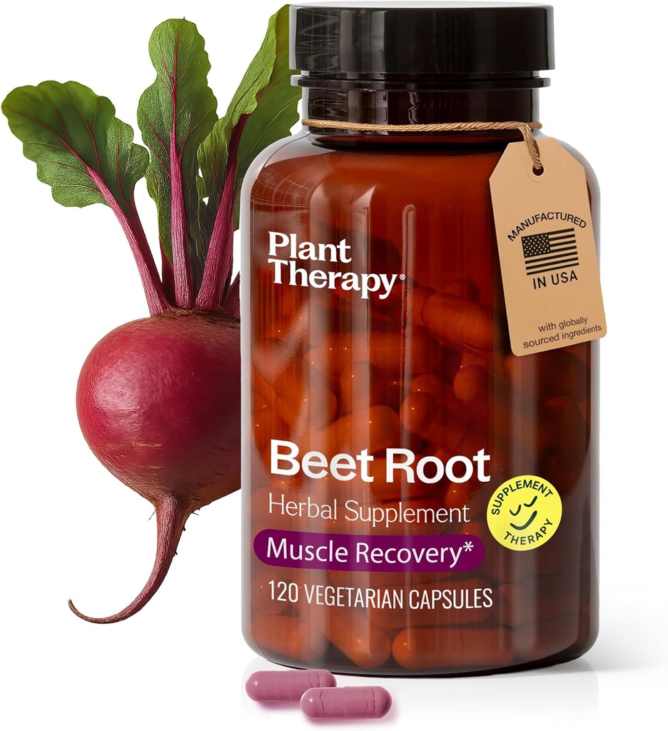 식물 치료 Beet 뿌리 캡슐 제조 미국 4 개월 공급 Boosts Stamina, Fights Fatigue, 근육 회복 및 여성을위한 심혈관 건강 보조 식품 & 남자 120 채식 캡슐
