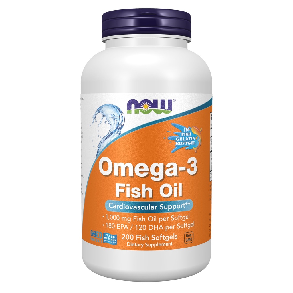 지금 식품 보충제, 오메가-3 180 EPA / 120 DHA, 분자 증류, 심혈관 지원 *, 200-Fish 젤라틴 Softgels, 포장은 다를지도 모릅니다