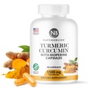 NaturoBliss 심황 Curcumin BioPerine 1500mg - 비 GMO - 글루텐 무료 - 90 캡슐