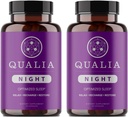 Qualia Night Sleep Aid | Non-Habit Forming | 딥 리프레시 수면에 대한 과학적 보완 | Melatonin-Free, Vegan, Non-GMO, 글루텐 프리