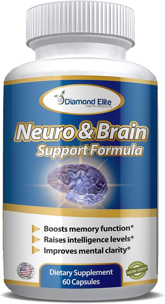 Neuro & Brain Care, Memory, Focus, & Clarity에 대한 추가 강도 두뇌 보충 - 메모리 기능, 지능 레벨 및 초점, 남성 및 여성을위한 프리미엄 두뇌 건강 보충, 60 캡슐