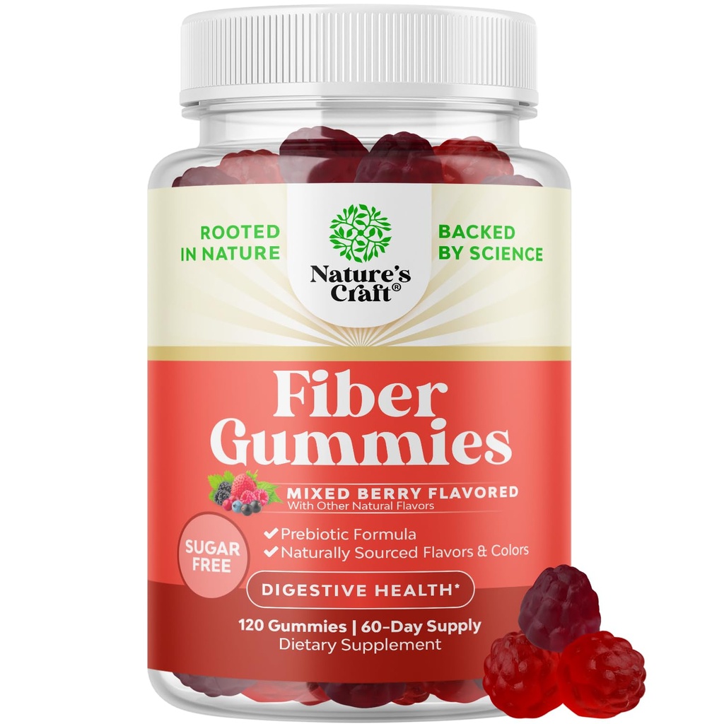 성인을 위한 섬유 Gummies - Gut & Digestive 건강을 위한 Prebiotic 지원을 가진 Chicory 뿌리 보충교재 - Stomach 규칙 & Immune 원조를 위한 수용성 Digestion 캡슐 - 설탕 자유로운 & Vegan - 120 조사