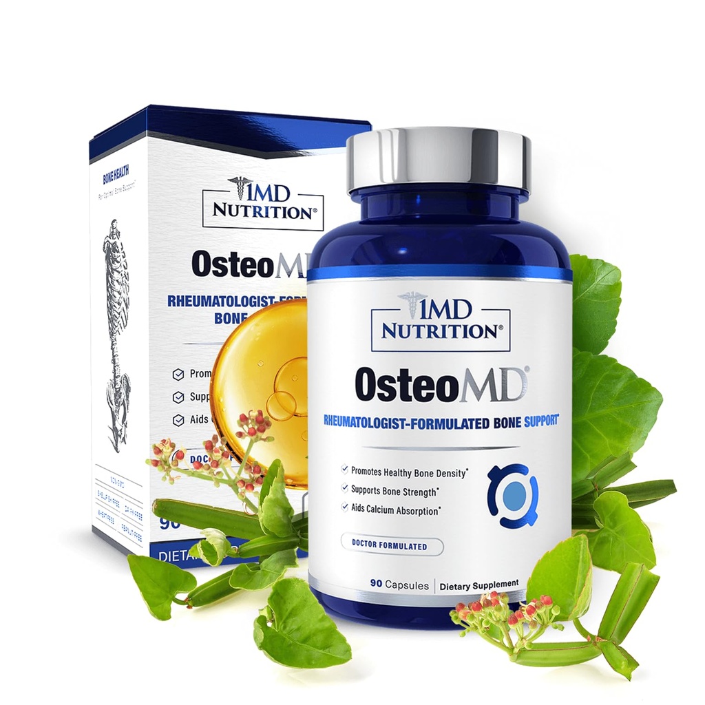 포괄적인 지원을 위한 1MD 영양 OsteoMD - 여자와 남자를 위한 보충교재 - 조밀도 w/Vitamin D - Hydroxyapatite w/Vitamin D3 & K2-90 캡슐을 승진시킵니다