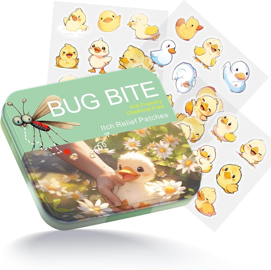 Bug Bite Itch Relief Patches 54 Count, 다양한 사람들의 다양한 그룹을위한 귀여운 Duck Hydrocolloid 패치, 여행 필수 Itch Mosquito Relief for various Groups of People