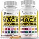 Ashwagandha Maca Root Fenugreek Supplement with Tongkat Ali Ginseng - Mood & Thyroid Health와 함께 도움 - 미국에서 만든 - 120 조사
