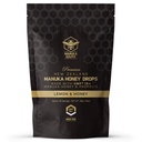 Manuka Honey Drops UMF 15 + / MGO 514 + & Propolis Drops 뉴질랜드에서 만든 – 천연 성분 – Soothing Drops – 레몬 & 꿀 맛 - 25 Drops