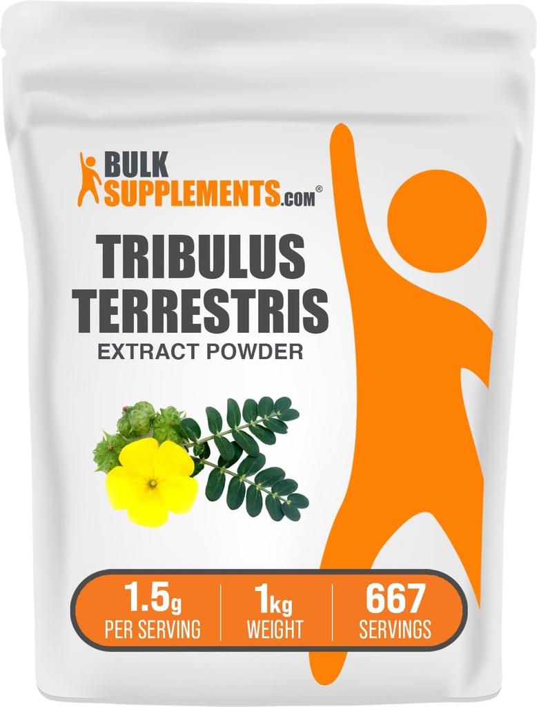 BulkSupplements.com Tribulus Terrestris 추출물 분말 - Tribulus Terrestris 보충제, 초본 보충 - 글루텐 무료, 봉사 당 1.5g, 1kg (2.2 파운드) (팩 1)