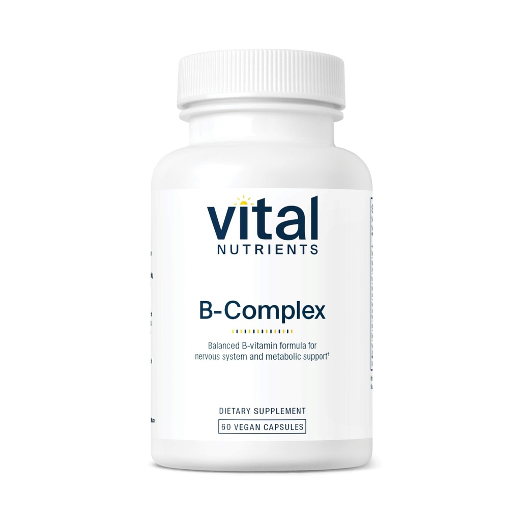 Vital Nutrients Vitamin B-Complex | Vegan High-Potency Methylated B Complex Vitamin | B 비타민 지원 에너지 생산, 대사 및 심장 건강 * | 글루텐, 낙농장, 간장 무료 | 60 캡슐