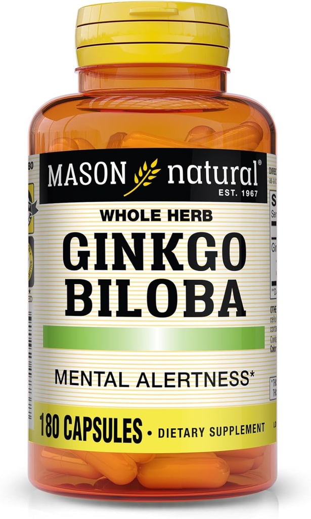 Mason 비타민 Ginkgo Biloba 캡슐, 180 조사
