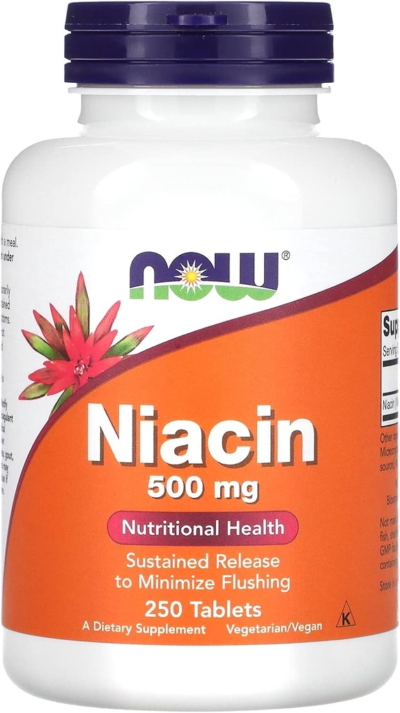 NOW 식품 - Niacin 500 mg 250 탭 (팩 2)