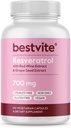 Red Wine Extract & Grape Seed Extract로 BestVITE Resveratrol 700mg (120 채식 캡슐) - 50 % TransResveratrol - Stearates - Vegan - Non GMO - 글루텐 무료