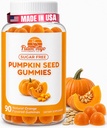 호박 씨앗 오일 Gummies 설탕 - 무료 천연 맛 - 호박 씨앗 오일 머리 성장, Bladder, Urinary Tract Support, Young Skin Supplement - Vegan, Halal 호박 씨앗 추출물 - 90 카운트