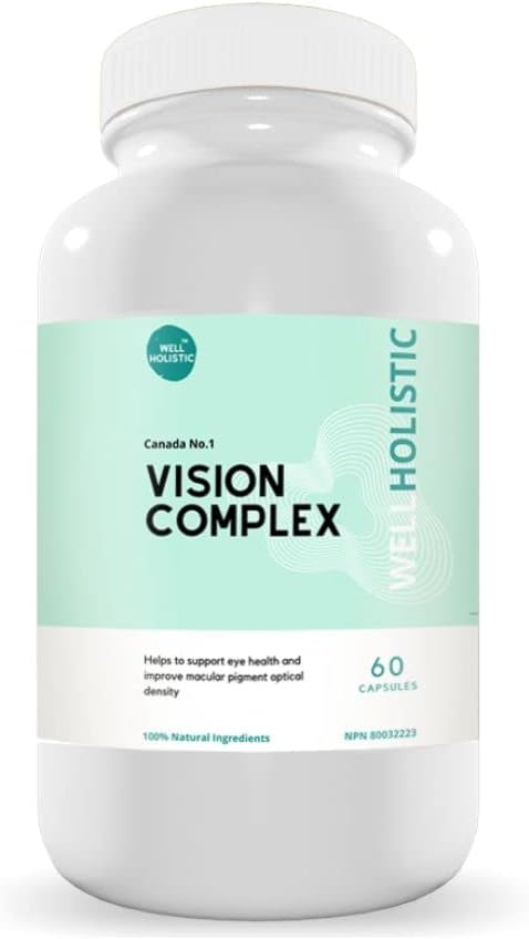 Vision Complex 60 캡슐 - 눈 비타민 및 미네랄 보충, Lutein, 비타민 C, Quercetin, Bilberry & Citrus Bioavonoids 포함