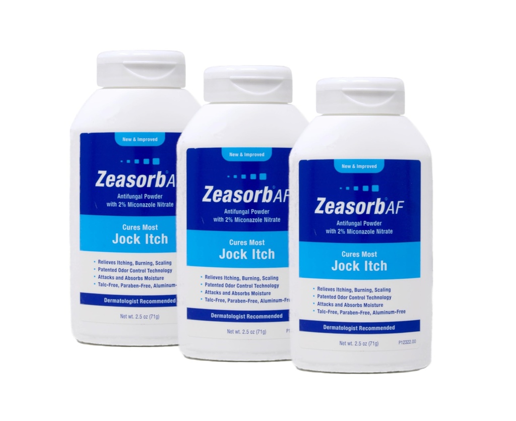 Zeasorb 항진균성 처리 분말, Jock Itch 2.5 Oz (3 팩)