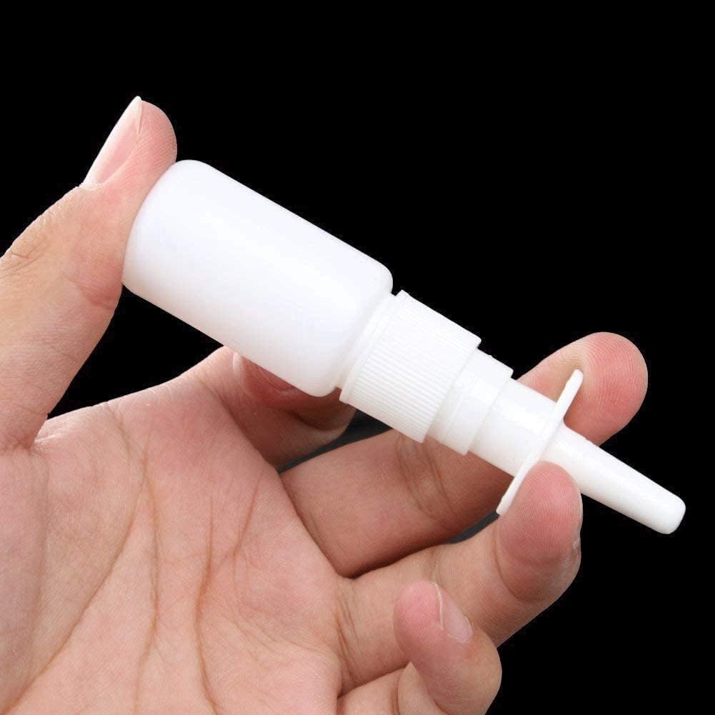 2pcs 빈 Refillable 백색 플라스틱 의학 Nasal 살포 병 펌프 스프레이어 콘테이너 Saline 물 세척 신청을 위한 작은 남비 Deft 디자인 Sinus 약
