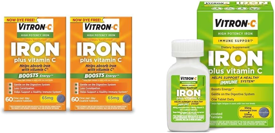Vitron-C 철 보충교재, 일단 매일, 비타민 C & 철 보충교재 & Immune 지원 플러스 높은 힘 철