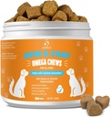 개를위한 피부와 코트 Chews - Itchy Skins Dog Supplement Support Hot Spots Comfort and Shedding Allergy Joint Health with Omega 3 Fish Oil, EPA 및 DHA Fatty Acids, 베이컨 맛 100 카운트 Softs Treat