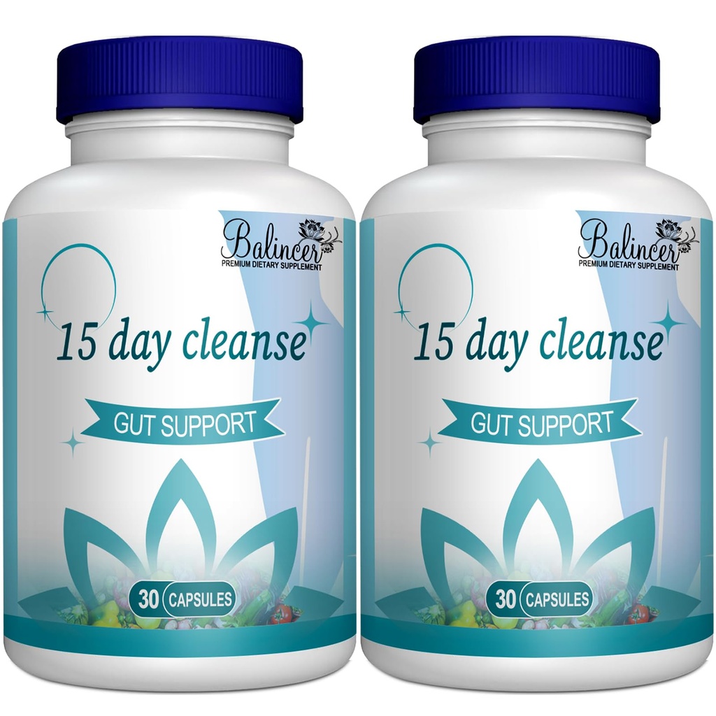 15 일 Cleanse, Gut 및 Colon 지원, 고급 15 일 Gut Cleanse Detox 여성 및 남성 Senna, Cascara Sagrada 및 Psyllium Husk, Non-GMO, 30 캡슐