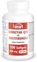 Supersmart - Coenzyme Q10 + Tocotrienols 하루 300mg (Patented & Bioavailable) - Tocotrienols가있는 CoQ10 보충 - 팜 오일 추출물 | Non-GMO 및 글루텐 무료 - 100 Softgels