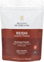 Reishi 순수한 분말, Immune 지원을 위한 유기 버섯 보충교재, Longevity, Mood, 잠, 충전물 없음, 비 GMO