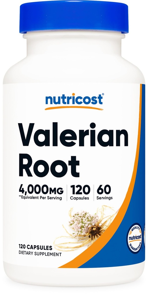 Nutricost Valerian 뿌리 캡슐 (포장 당 1000mg) 120 캡슐 - 봉사 당 4,000mg 동등한 (4:1 추출물), 채식 모자, 글루텐 무료, 비 GMO