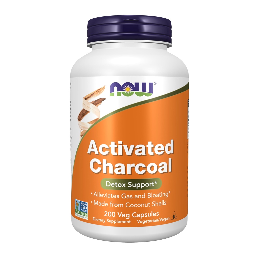 이제 식품 보충제, 코코넛 쉘, Non-GMO Project Verified, Detox Support*, 200 Veg 캡슐에서 만든 활성 숯