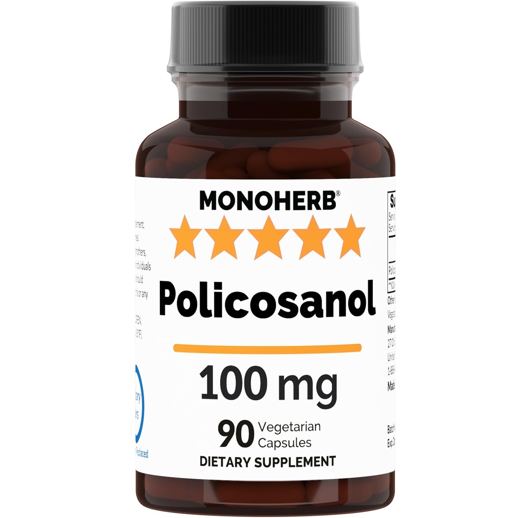 MONOHERB Policosanol 캡슐 당 100 mg - 90의 Veg 캡슐