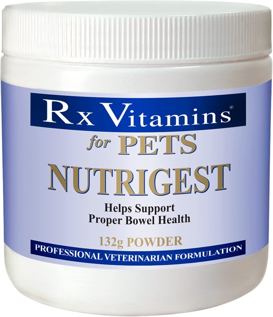 개 및 고양이를위한 애완 동물 Nutrigest에 대한 Rx 비타민 - 지원 Proper Bowel & Digestive Health - 수의식 공식화 된 Probiotic - 분말 132g