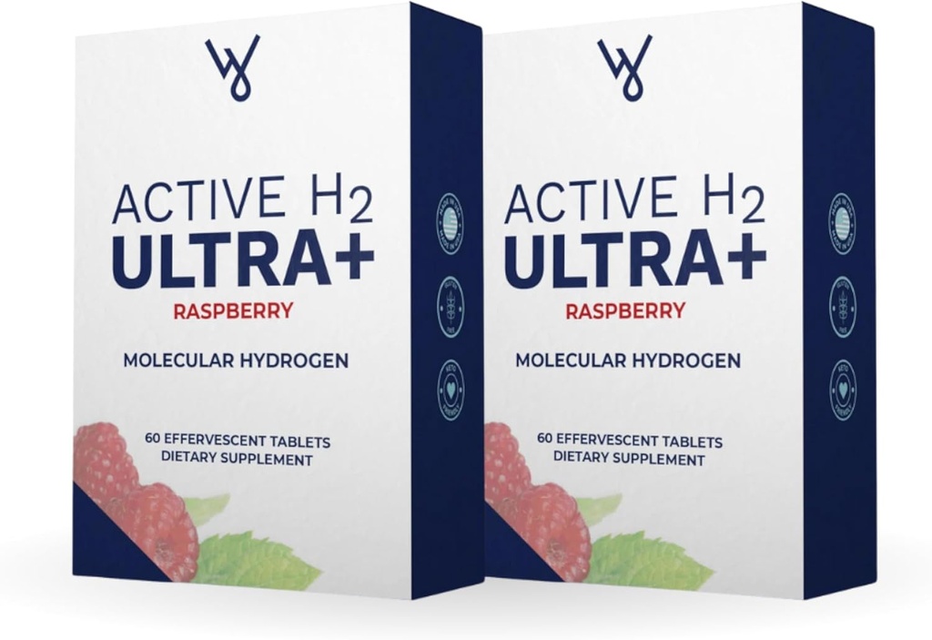 활동적인 H2 Ultra+ 수소 물 정제, 자연적인 라즈베리. Optimize Health, 지원 면역력 및 분자 수소의 장점이있는 균형 산화 방지제 120 서빙