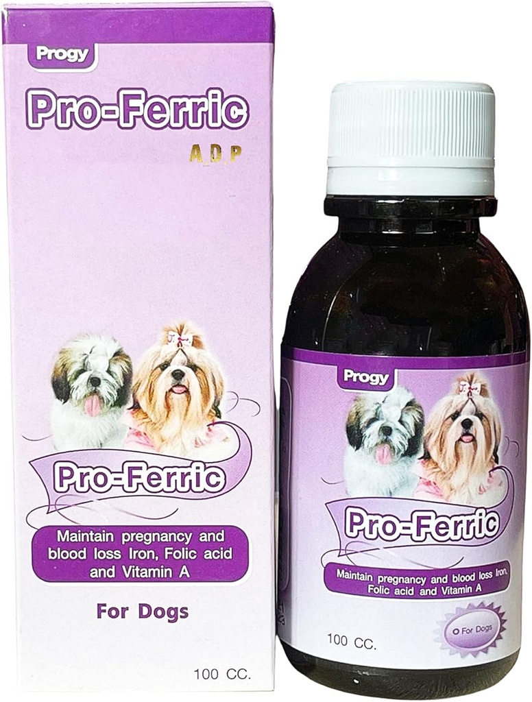 PRO-FERRIC 100 CC. Dogs Puppies Iron & Multi Vitamins Supplement Super Increasing Animal Immunity Energy & Power, Folic B6 B12는 Red Blood Cell을 홍보합니다.