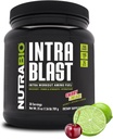 NutraBio Intra Blast Bcaa 분말 아미노산 보충교재, Electrolyte & Hydration 혼합, Intra, 전 운동 & 근육 회복, 20g Eaa 아미노산 분말, 5g 글루타민 체리 Limeade, 30 서빙