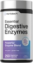 Horbäach Essential Digestive Enzymes | 250 캡슐 | 남성용 강력한 효소 혼합 | 비 GMO 및 글루텐 무료 보충