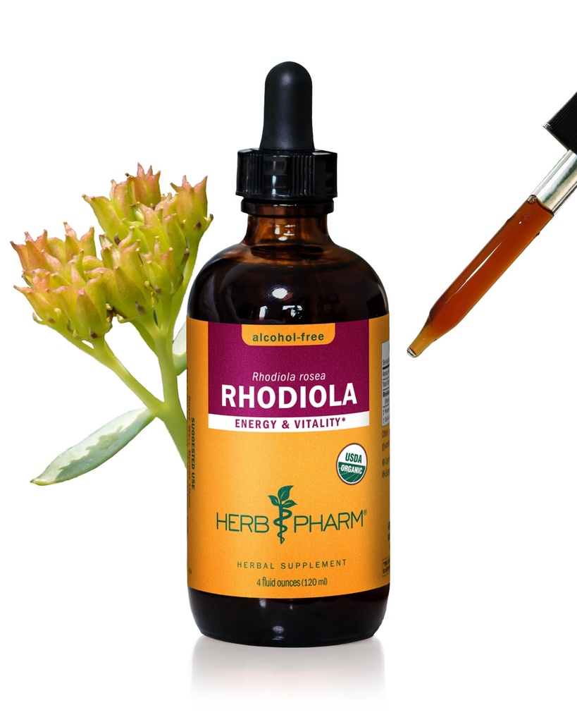 허브 Pharm은 에너지, 내구시간 및 체력, 알코올 - 무료 글리세 라이트, 4 Ounce에 대한 유기 Rhodiola 루트 추출