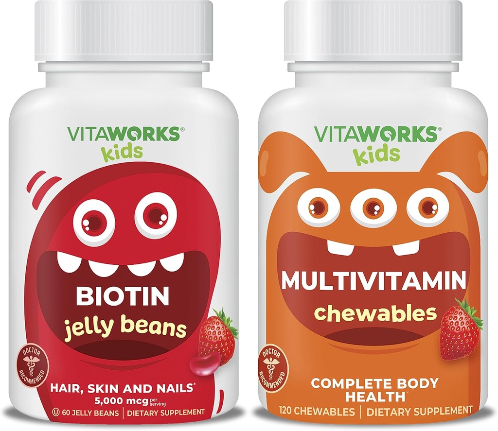 아이 Biotin 5000mg 젤리 콩 + Multivitamin Chewables 번들