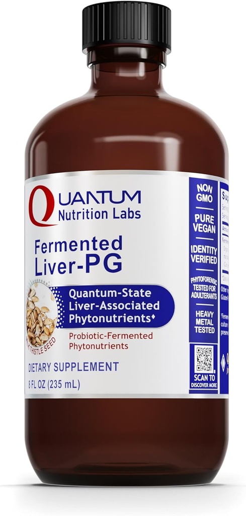QNL Fermented Liver-PG - Vegan Liver Aid 보충교재 - 유기 심황 & 우유 이틀을 포함합니다 - 여성 & 남자를 위한 간병 지원 보충교재 - 8개 fl oz