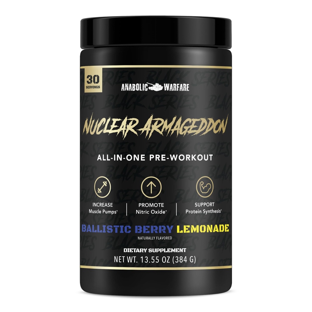 L-Citrulline, Beta Alanine 분말 및 카페인 (Ballistic Berry Lemonade - 30 서빙)를 가진 남자 & 여자를 위한 신진 대사 Warfare 핵 Armageddon 전 운동 분말 전 운동