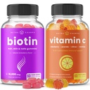 NutraChamps Biotin Gummies와 (2 팩) 비타민 C Gummies 번들