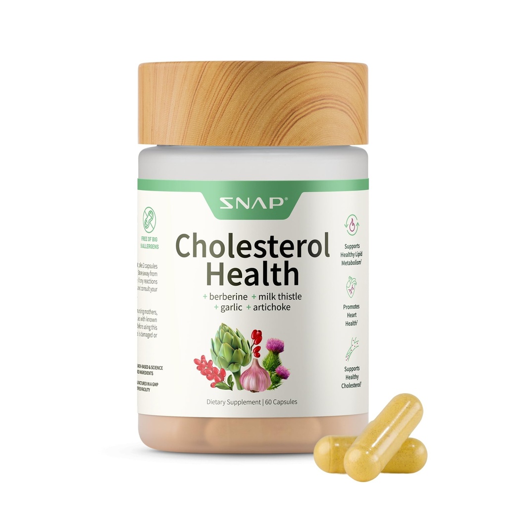 황급한 보충교재 Cholesterol 건강 - 심장, 간결, 소화 및 대사 건강을 위한 자연적인 지원, 60 채식주의자 캡슐 (30 봉사, 1 달 공급)