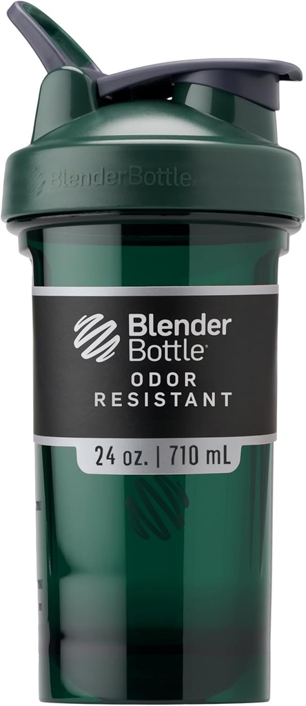 BlenderBottle Shaker Bottle Pro 시리즈 단백질 쉐이크 및 Pre Workout, 24Ounce, 녹색 완벽