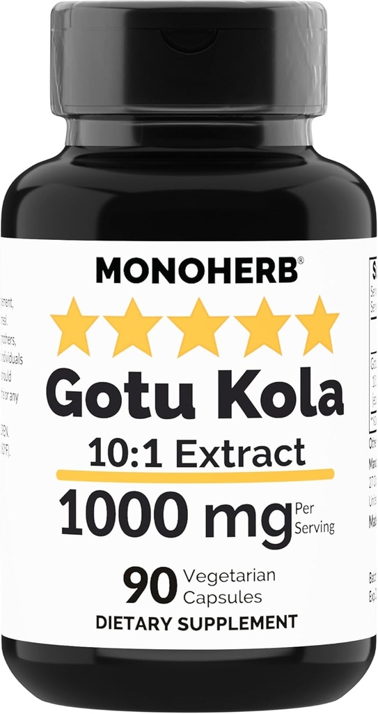 MONOHERB Gotu Kola 추출물 1000 mg - 90 채식 캡슐