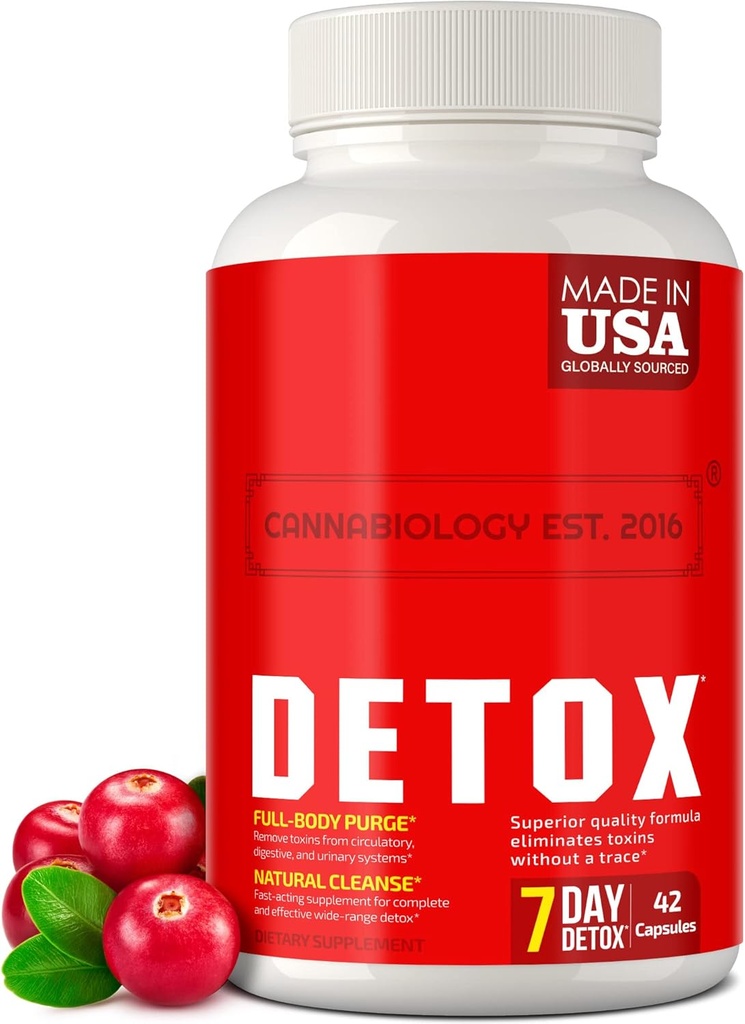 CANNABIOLOGY EST. 2016 전체 바디 클렌징 - 자연적인 Detox 바디 클렌징 지원 Liver, Urinary Tract, 소화 시스템 - 미국에서 만든 - 바디 데톡스 및 여성용 클렌징 - 42 Vegan Cap