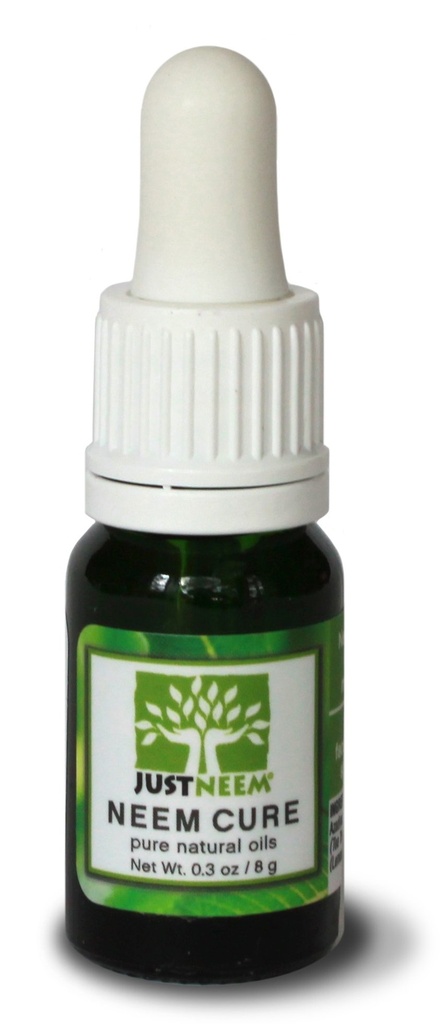 JustNeem Neem Cure Oil - Natural - Acne, Psoriasis, Eczema, Rosacea, Cold Sores, Toe Nails, Bug 및 Spider Bites 및 기타 피부 자극에 가장 적합합니다. 드롭퍼 캡 어플리케이터와 함께 - 0.3 oz