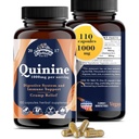 다리 크림 1000 mg - 110 캡슐 - Cinchona Bark Extract Supplement - Quinine 캡슐 - 비건, GMO