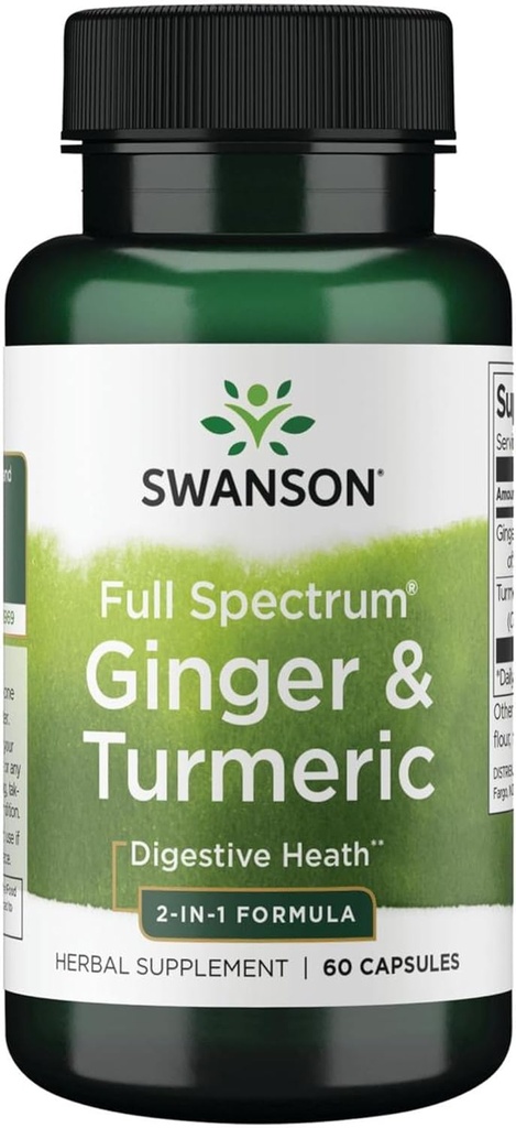 Swanson Full Spectrum Ginger 및 Turmeric 60 캡슐