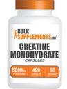 BulkSupplements.com 크레아틴 Monohydrate 캡슐 - 미세화 된 크레아틴 알약 - 글루텐 무료, 서빙 당 7 캡슐 (5000mg), 420 개 (팩 1)