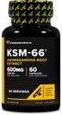 Primaforce KSM-66 Ashwagandha 뿌리 추출물 (600mg) 60 Veggie 캡슐 - BioPerine를 가진 5% Withanolides
